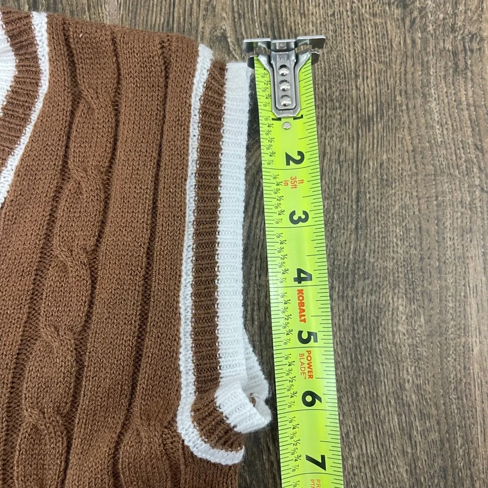 SHEIN Brown Cable Knit V Neck Sweater Vest Kids Size 8Y - Picture 12 of 13